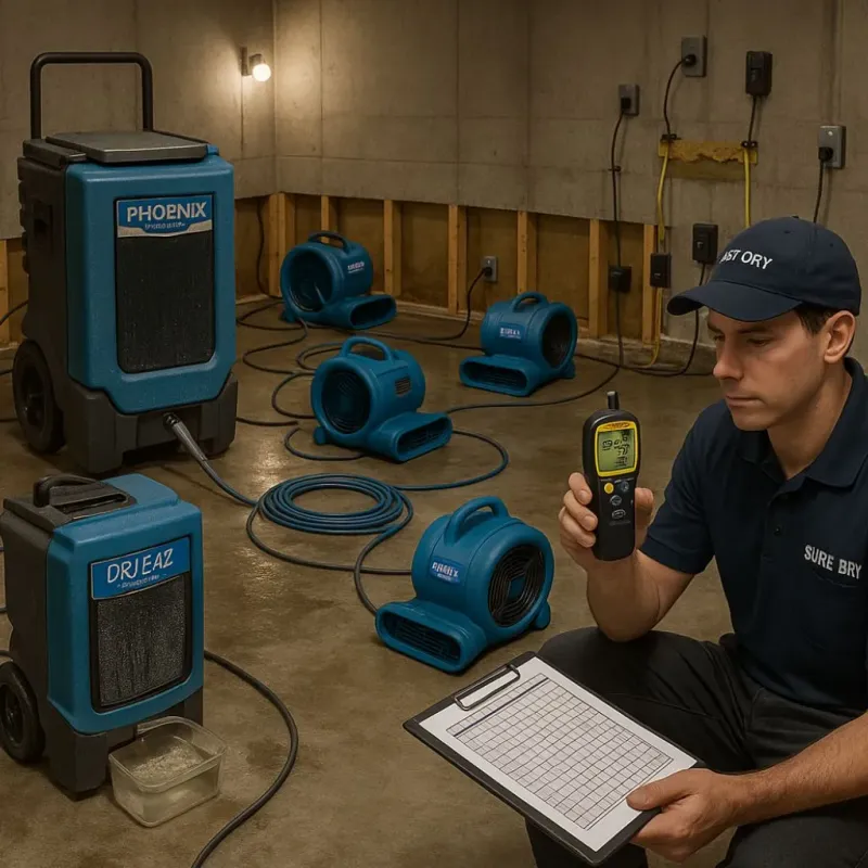 Structural Drying and Dehumidification process in Palo, IA